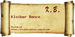 Kloiber Bence névjegykártya